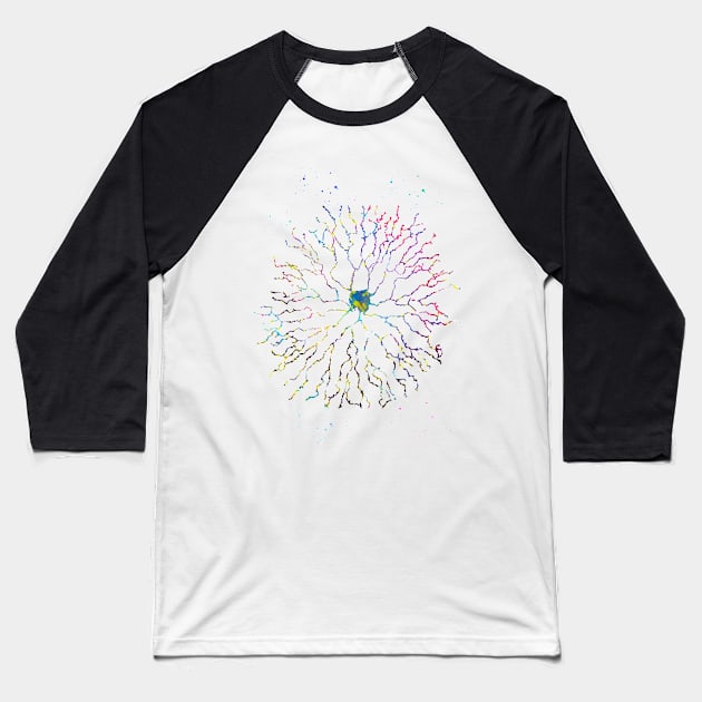 Starburst neuron Baseball T-Shirt by erzebeth